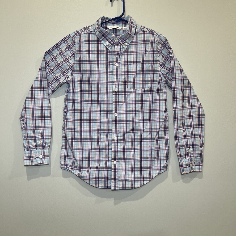 Janie And Jack Long Sleeve Button Down Boys Plaid Shirt Size 8